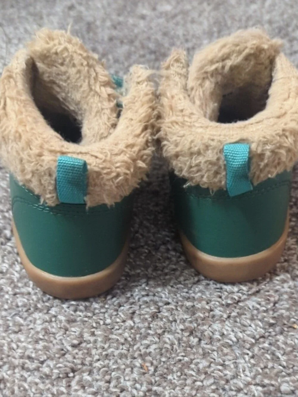 Ten Little Furry High Tops in Emerald - Size 8